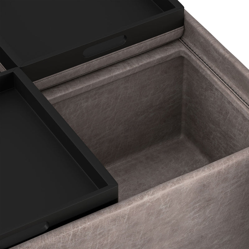 Avalon - Square Coffee Table, Storage Ottoman - R&R Furniture Gallery (Fountain Valley, CA)