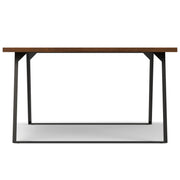 Simpli-Home Lowry handcrafted square dining table with wooden finish, ideal for modern dining rooms.