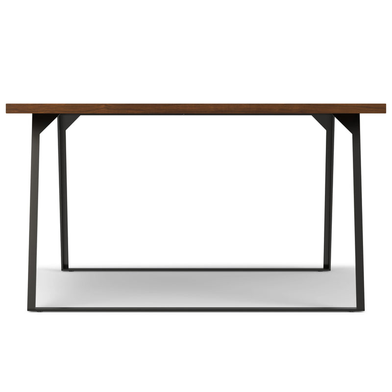 Simpli-Home Lowry handcrafted square dining table with wooden finish, ideal for modern dining rooms.