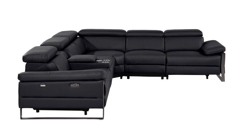 1246 - 6-Piece L-Shaped Modular Power Reclining Sectional With 3 Power Recliners And Power Headrests