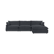 Classic Home Caplan modular sectional in a modern stationary sofa with plush cushions and neutral fabric upholstery.