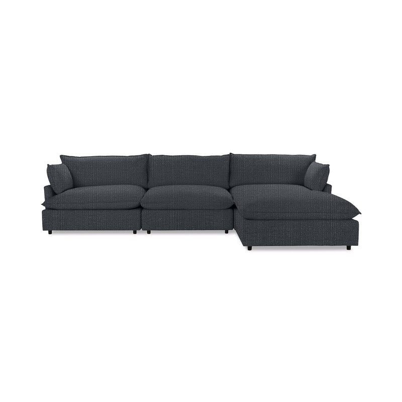 Classic Home Caplan modular sectional in a modern stationary sofa with plush cushions and neutral fabric upholstery.