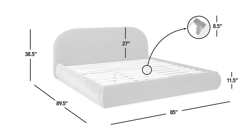 Archie Puffy Grounded - Upholstered Platform Bed - R&R Furniture Gallery (Fountain Valley, CA)