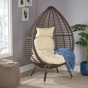 Cutter Teardrop Patio Chair With Water Resistant Cushion - Multi / Brown / Beige - R&R Furniture Gallery (Fountain Valley, CA)