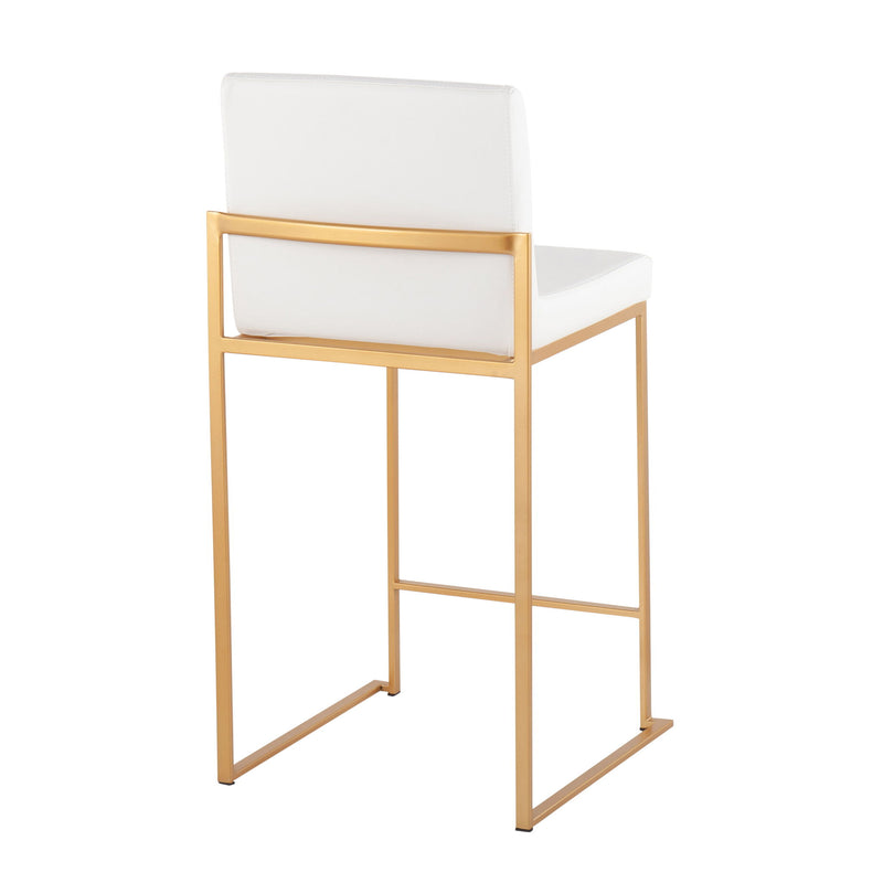 Lumi Source Fuji contemporary high-back counter stool with stylish design and cushioned seat, ideal for modern kitchen or bar area.