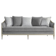 Fernando - Sofa With 5 Pillows - Gray Chenille & Champagne - R&R Furniture Gallery (Fountain Valley, CA)