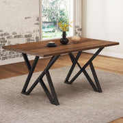Industrial Style Indoor Dining Table With Metal Legs - Walnut / Black - R&R Furniture Gallery (Fountain Valley, CA)