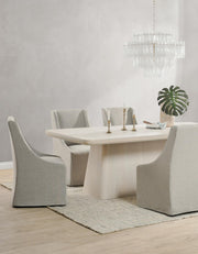 Warwick - Upholstered Rolling Dining Chair - R&R Furniture Gallery (Fountain Valley, CA)