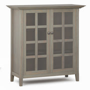 Handcrafted Acadian Medium Storage Cabinet by Simpli-Home, natural wood accent cabinet with doors and storage space.