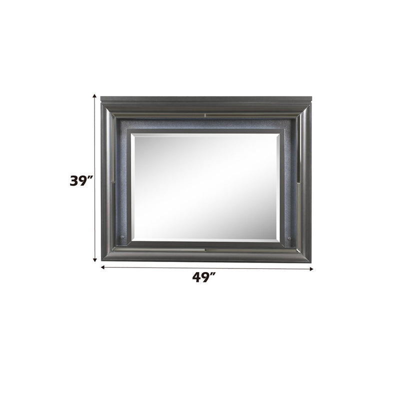 Sawyer - Mirror With LED - Metallic Gray - R&R Furniture Gallery (Fountain Valley, CA)
