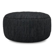 Fredrik - Round Pouf - Black - R&R Furniture Gallery (Fountain Valley, CA)