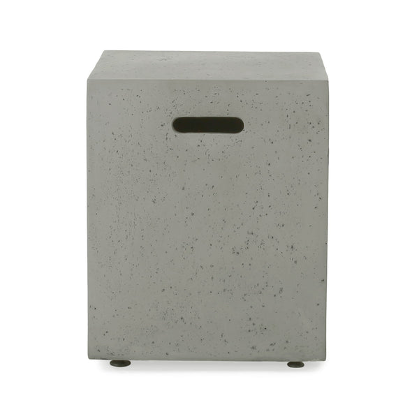 Modern Tank Holder Side Table With Smooth Concrete Surface