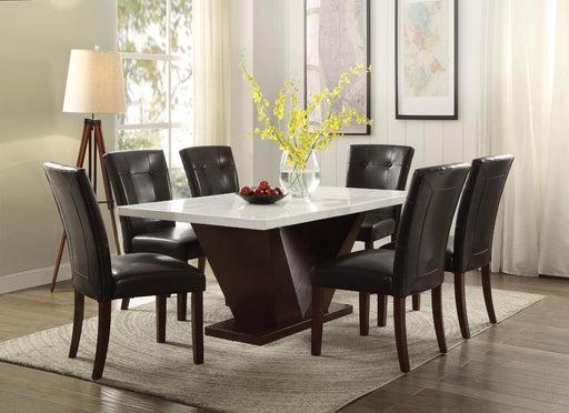 Forbes - Dining Table With Marble Top - White Marble Top & Walnut - R&R Furniture Gallery (Fountain Valley, CA)