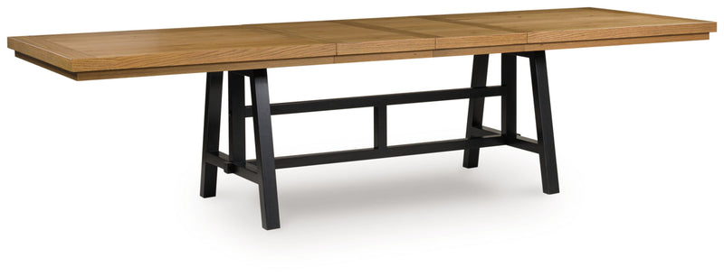 Galliden - Rectangular Dining Room Extension Table - Black / Brown - R&R Furniture Gallery (Fountain Valley, CA)