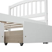 DreamHaus platform storage bed with wood frame, two drawers, and headboard, showcasing a modern bedroom setup.