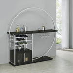 Risley 2-door Circular LED Wine Cabinet Dark Charcoal