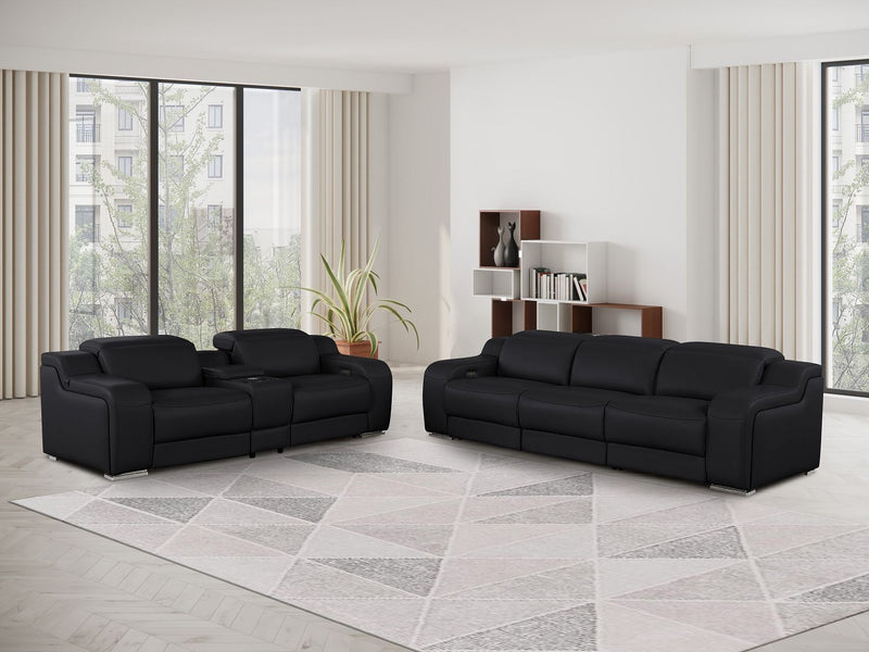1116 - 6-Piece Modular Power Reclining Sofa And Console Loveseat Set In With 5 Power Recliners & Power Headrests - R&R Furniture Gallery (Fountain Valley, CA)