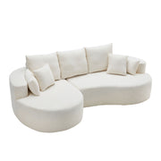 2 Piece Fabric Cloud Curved Sectional Sofa With Chaise For Living Room - R&R Furniture Gallery (Fountain Valley, CA)