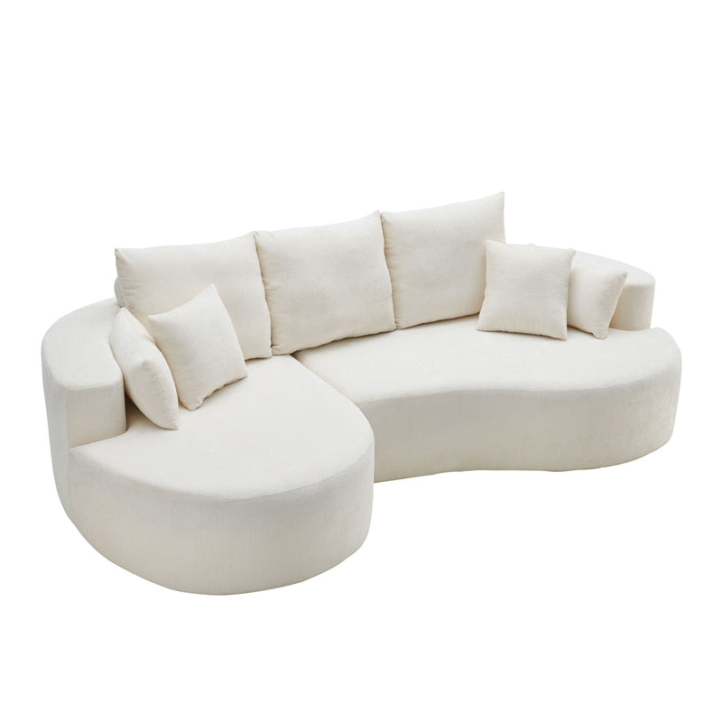 2 Piece Fabric Cloud Curved Sectional Sofa With Chaise For Living Room - R&R Furniture Gallery (Fountain Valley, CA)