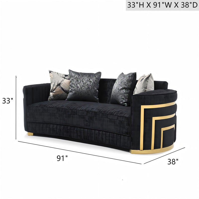Soledad - Sofa With Upholstery And Hued Accents - Black - R&R Furniture Gallery (Fountain Valley, CA)