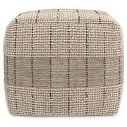 Elmer - Square Woven Pouf - Natural / Gray - R&R Furniture Gallery (Fountain Valley, CA)