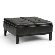 Dover - Square Coffee Table Storage Ottoman - Tanners Brown - R&R Furniture Gallery (Fountain Valley, CA)
