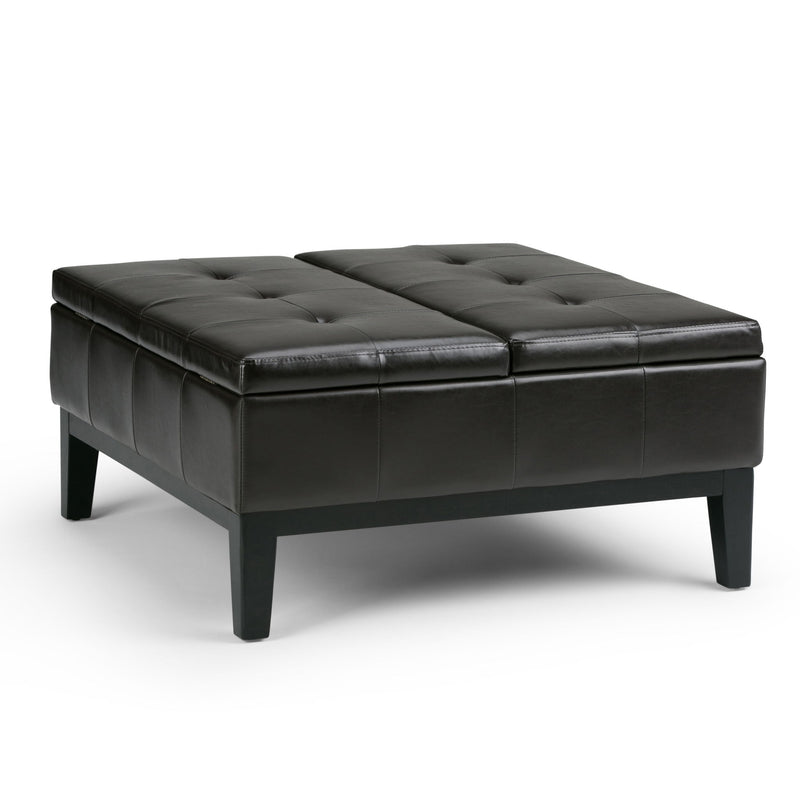 Dover - Square Coffee Table Storage Ottoman - Tanners Brown - R&R Furniture Gallery (Fountain Valley, CA)