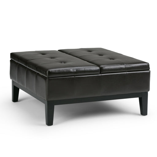 Dover - Square Coffee Table Storage Ottoman - Tanners Brown - R&R Furniture Gallery (Fountain Valley, CA)