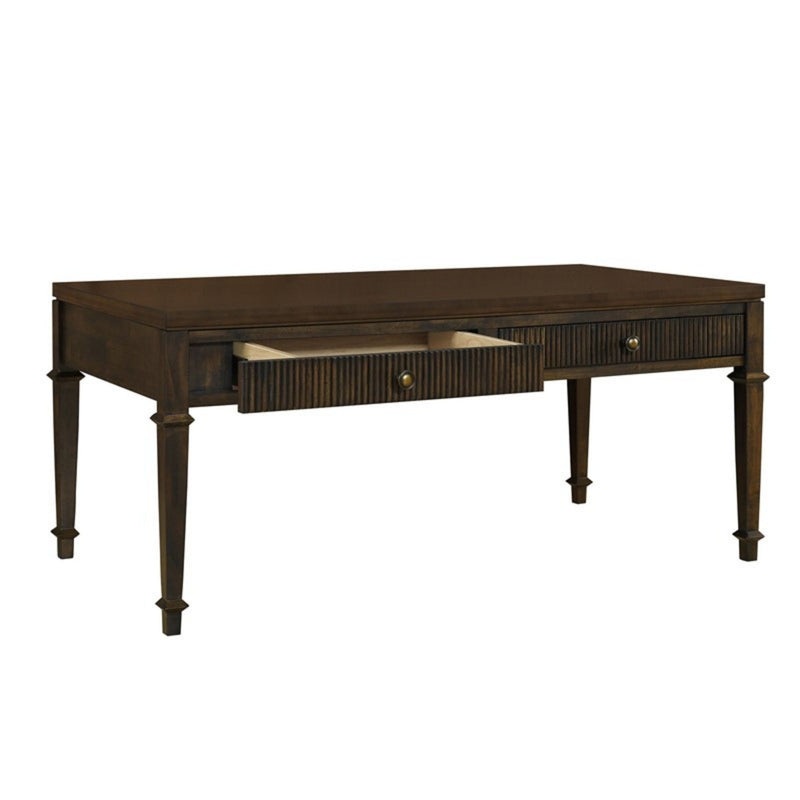Fluted - 2 Drawer Coffee Table - Brown - R&R Furniture Gallery (Fountain Valley, CA)