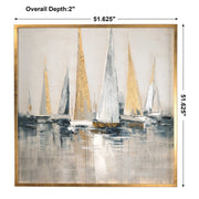 Uttermost Regatta nautical art canvas in blue featuring maritime-inspired nautical design on textured canvas.