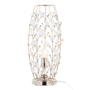 Lumi Source Crystal Buds contemporary uplight table lamp with polished nickel finish and clear crystal accents.