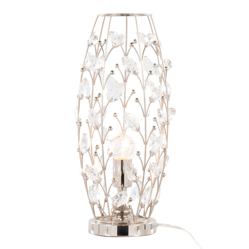 Lumi Source Crystal Buds contemporary uplight table lamp with polished nickel finish and clear crystal accents.