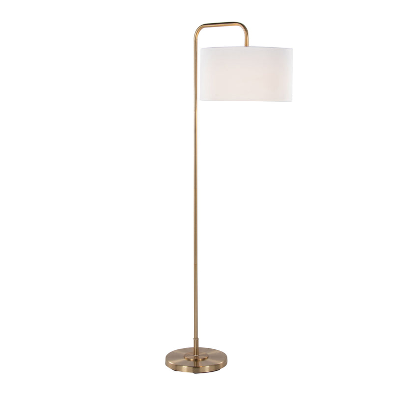 Contemporary Lumi Source Puck floor lamp with a sleek, minimalist design and round base, ideal for modern living spaces.