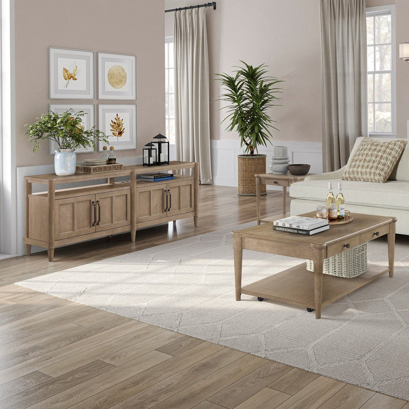 Entertainment Console With Storage - Sand - R&R Furniture Gallery (Fountain Valley, CA)