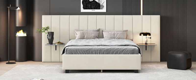 Upholstered Platform Bed With Big Headboard - R&R Furniture Gallery (Fountain Valley, CA)