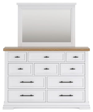Ashbryn - Dresser And Mirror - White / Natural - R&R Furniture Gallery (Fountain Valley, CA)