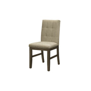 Pair of 8th Street brown dining chairs set, featuring sleek wooden frames and comfortable cushioned seats for modern dining spaces.