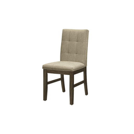 Pair of 8th Street brown dining chairs set, featuring sleek wooden frames and comfortable cushioned seats for modern dining spaces.