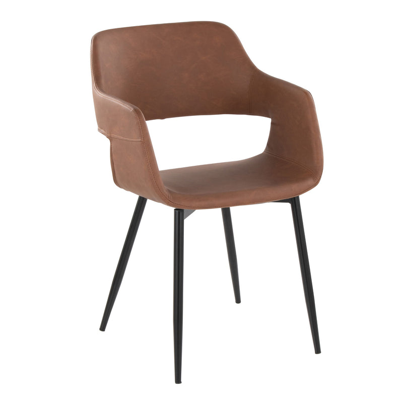 Set of two Lumi Source Margarite mid-century modern dining chairs with sleek design and wooden legs.