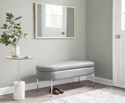 Lumi Source Chloe contemporary glam storage bench with sleek upholstered seat and storage space underneath, ideal for modern decor.