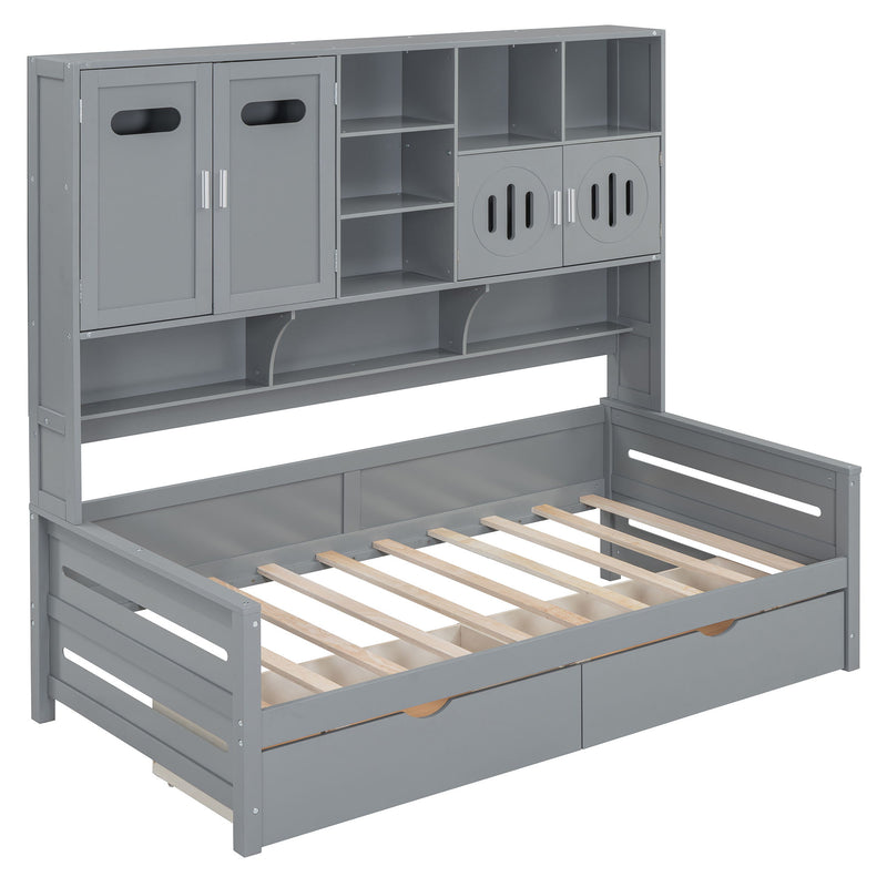 Daybed With All-In-One Cabinet And Shelf - R&R Furniture Gallery (Fountain Valley, CA)