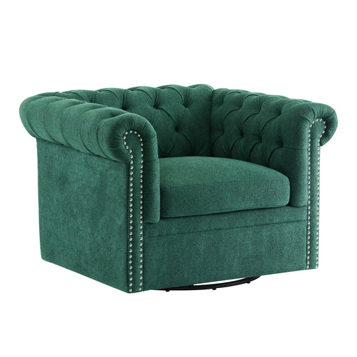 Chesterfield Style Swivel Club Chair With Button Tufted - R&R Furniture Gallery (Fountain Valley, CA)
