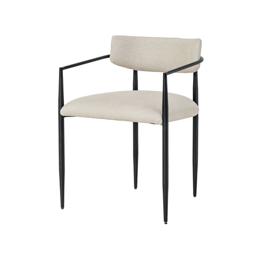 Forte - Linen Forged Iron Dining Chair - Cream - R&R Furniture Gallery (Fountain Valley, CA)