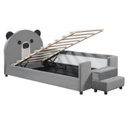 Upholstered Daybed With Bear Shaped Headboard, Hydraulic System And Breathable Fence - R&R Furniture Gallery (Fountain Valley, CA)