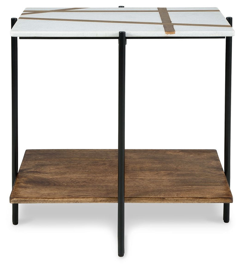 Braxmore - Accent Table - White / Light Brown - R&R Furniture Gallery (Fountain Valley, CA)