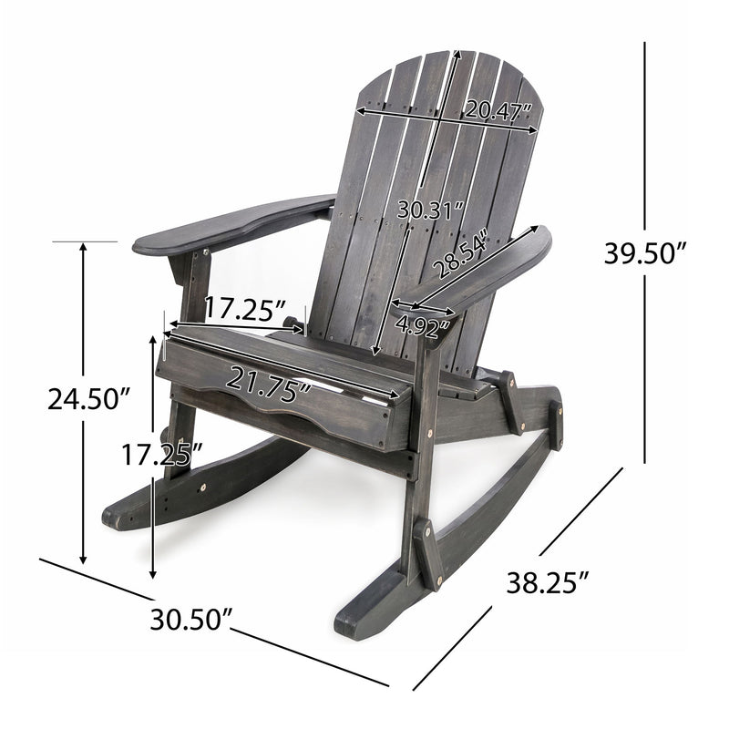 Outdoor Adirondack Rocking Chair With Hand Crafted Details - R&R Furniture Gallery (Fountain Valley, CA)