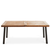 Della - Modern Industrial Dining Table With Acacia Wood Top - Teak - R&R Furniture Gallery (Fountain Valley, CA)