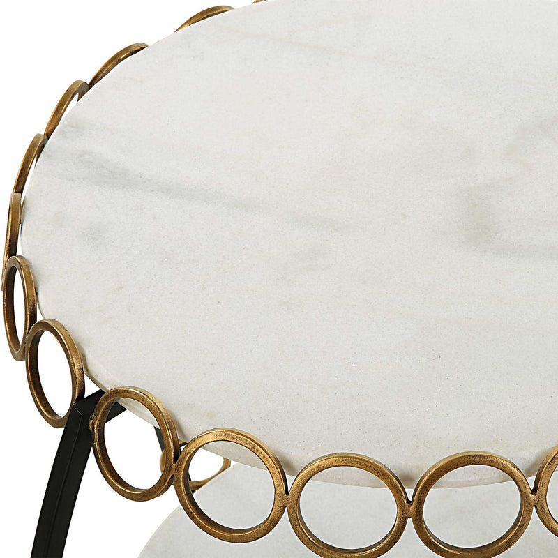 Chainlink - Marble Side Table - White