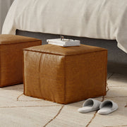 Brody - Square Pouf - Tan - R&R Furniture Gallery (Fountain Valley, CA)