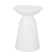 Modern metal end table by Noble House, outdoors, large size with sleek design, perfect for patio or garden accent.